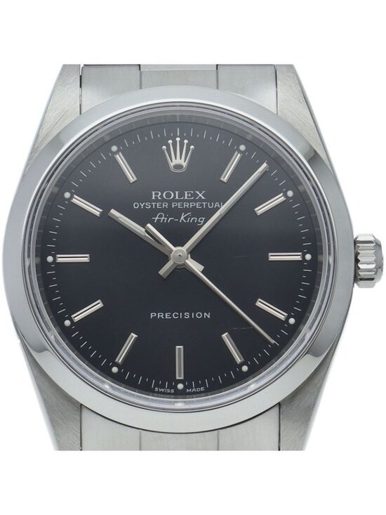 Rolex Accessories - Rolex Air King SS Watch Black Polished